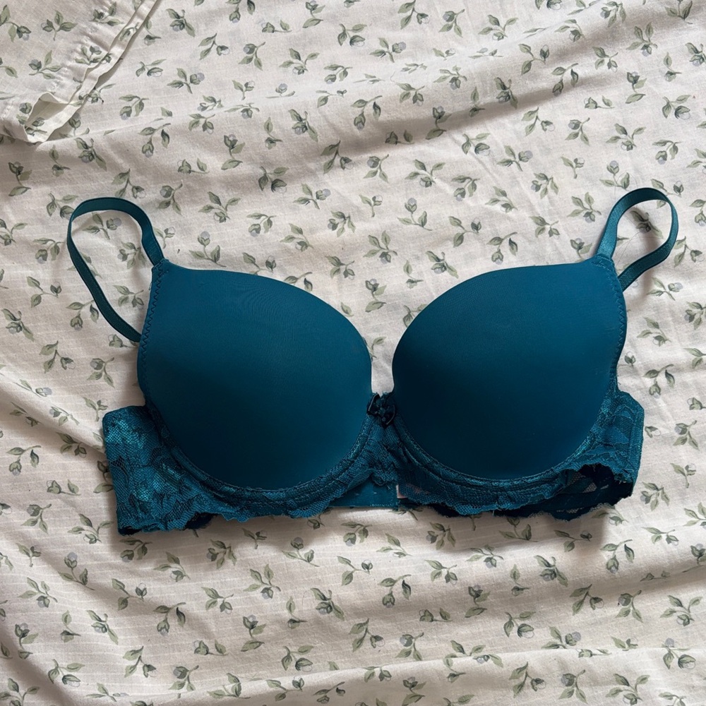 Chic Teal Lace Women's Bra